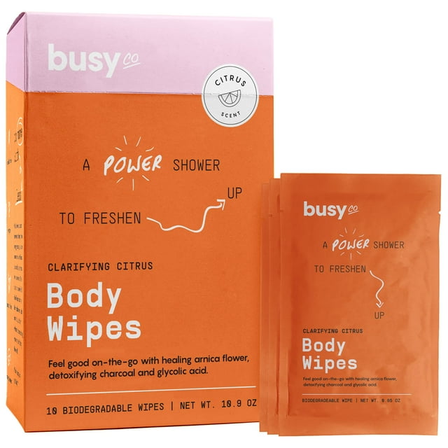 Toallitas corporales BUSYCO Refresh para mujer, limpiadoras extragruesas