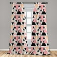 thumbnail image 5 of Ambesonne Geometric Curtains, Modern Doodle Art, Pair of 28"x84", Peach Coral Black, 5 of 5
