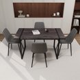 thumbnail image 3 of Modern Dining Table Set for 4, 5-Piece Kitchen Table Set, 59 Inch Rectangular Wood Dining Table with 4 Suede Chairs Suitable for Kitchen, Dining Room, 3 of 9