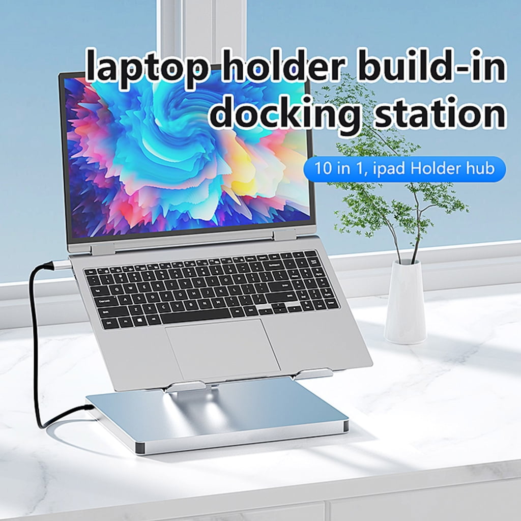 10 in 1 Laptop Docking Station and Adapter Base Notebook Stand 3 USB3.0 PD100W