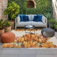 thumbnail image 2 of Orange Pumpkin Fall Outdoor Rug for Patio/Deck/Porch, Non-Slip Large Area Rug 3 x 5 Ft, Thanksgiving Maple Left Botanical Autumn Indoor Outdoor Rugs Washable Area Rugs, Camping Rug Carpet Runner, 2 of 8