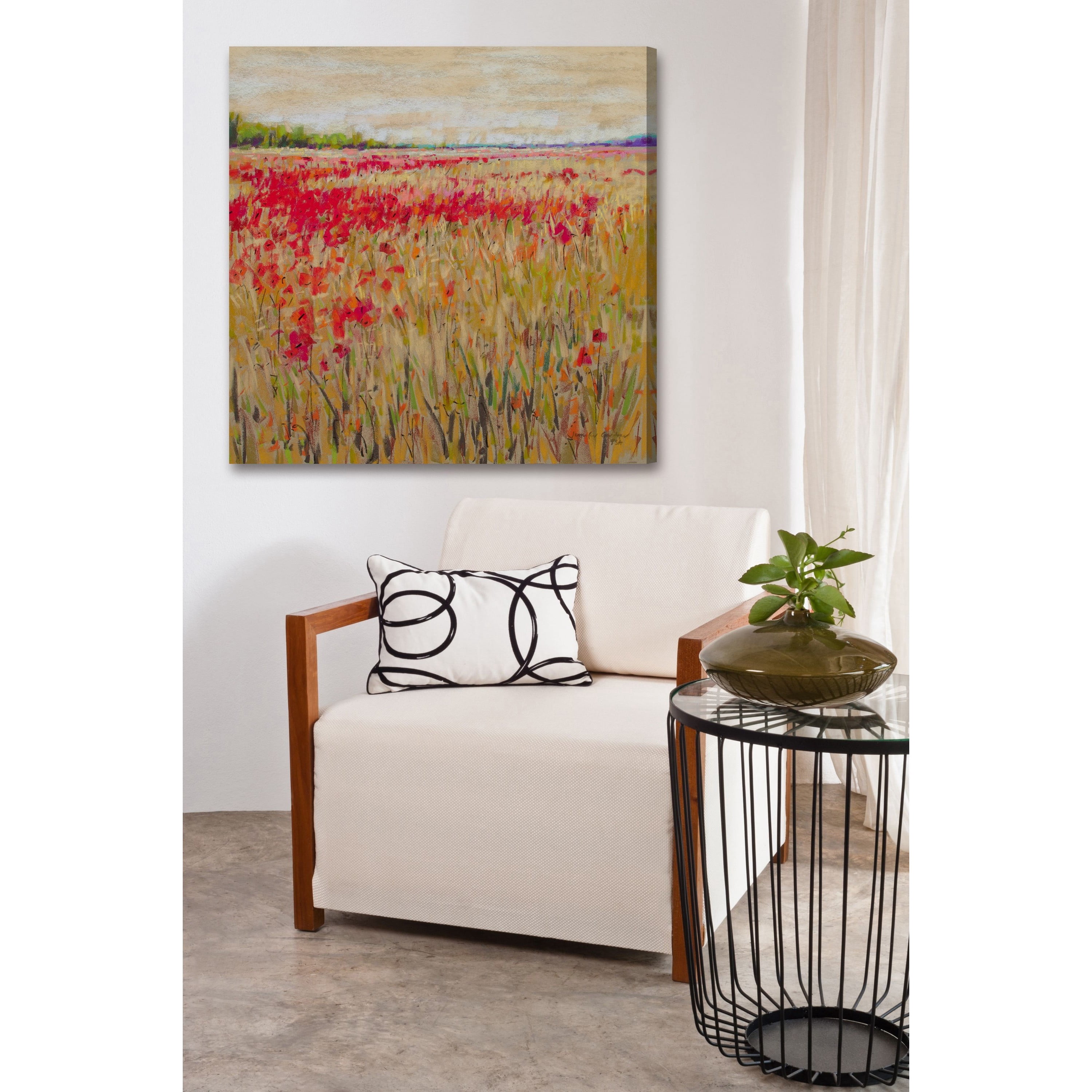 "Poppies Evening Light XV" Painting Print on Wrapped Canvas