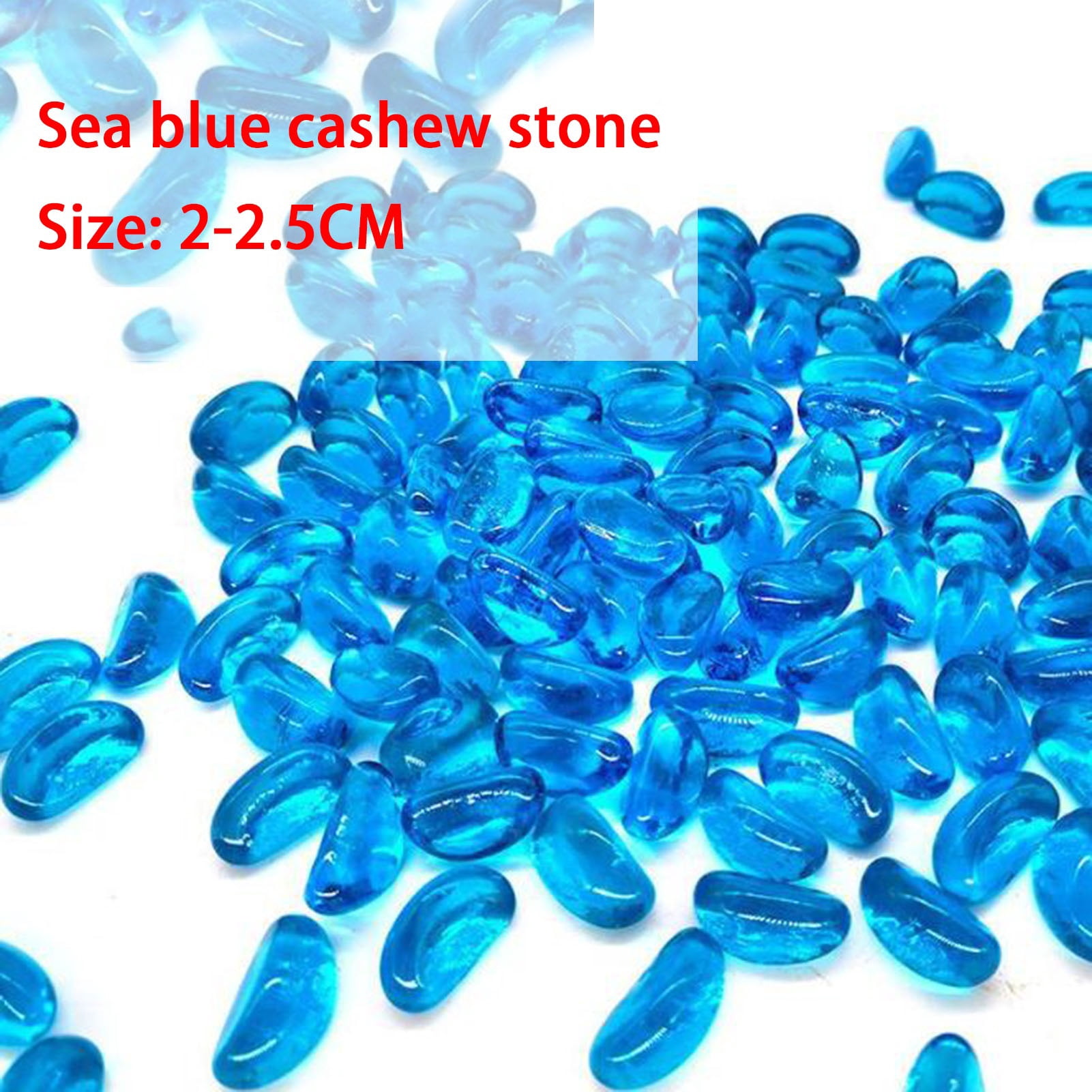Blue Crystal Polished Stones Gravel Decoration Fish Tank Gravel Underwater Landscaping Crushed Stone for Aquarium Plants Vase Filler
