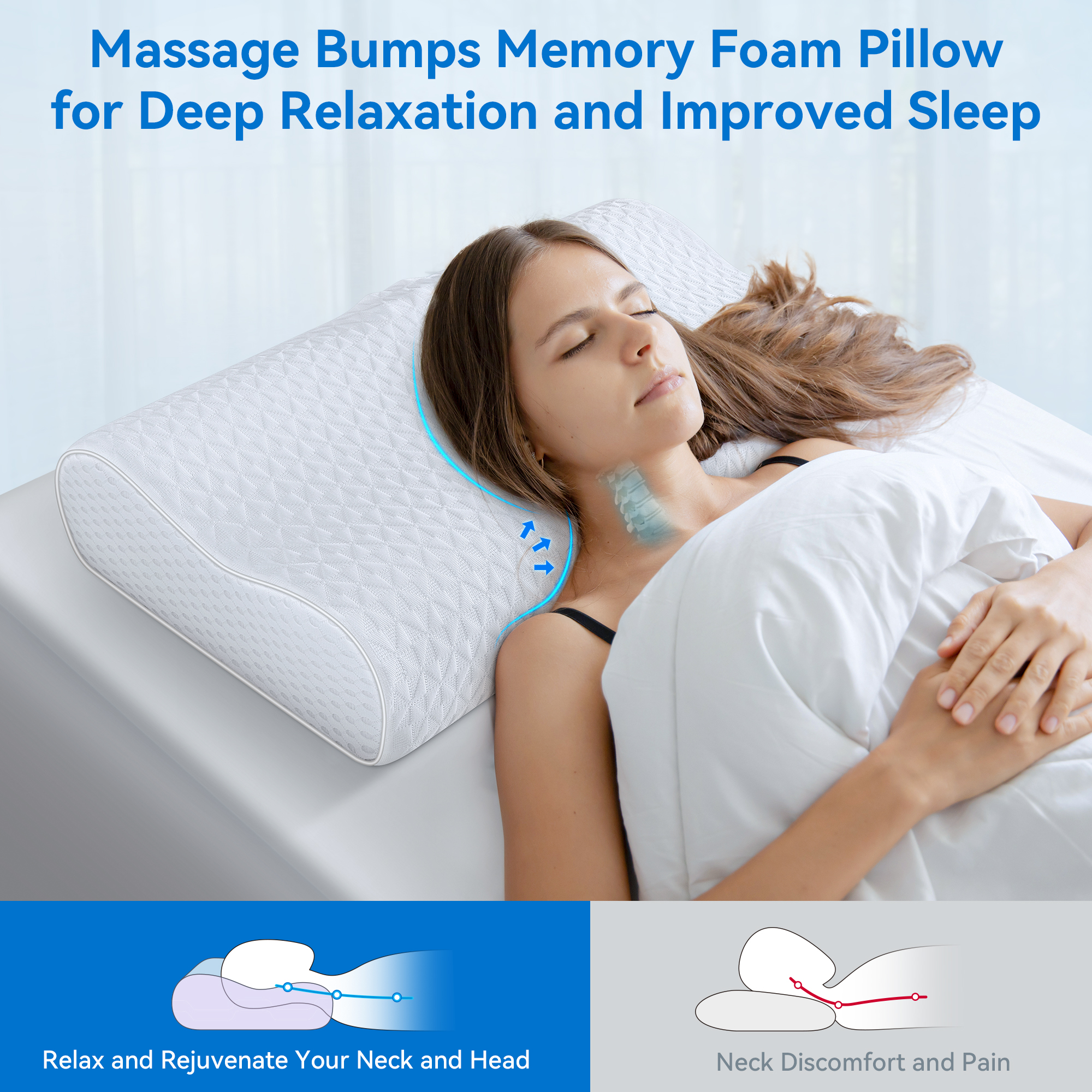 Fcinos Cervical Memory Foam Pillow King photo 2