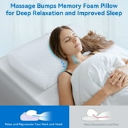Bed Pillow, Cervical Pillow for Neck Pain Relief, Memory Foam Neck Pillow for Sleeping, Contour Cooling Pillow for Side Sleeper, Adjustable Orthopedic Sandwich Pillow
