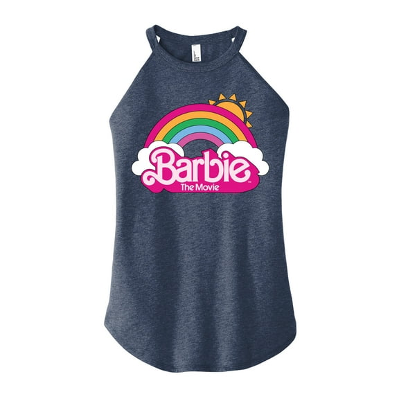 Barbie the Movie - Barbie Logo Rainbow - Juniors High Neck Tank Top