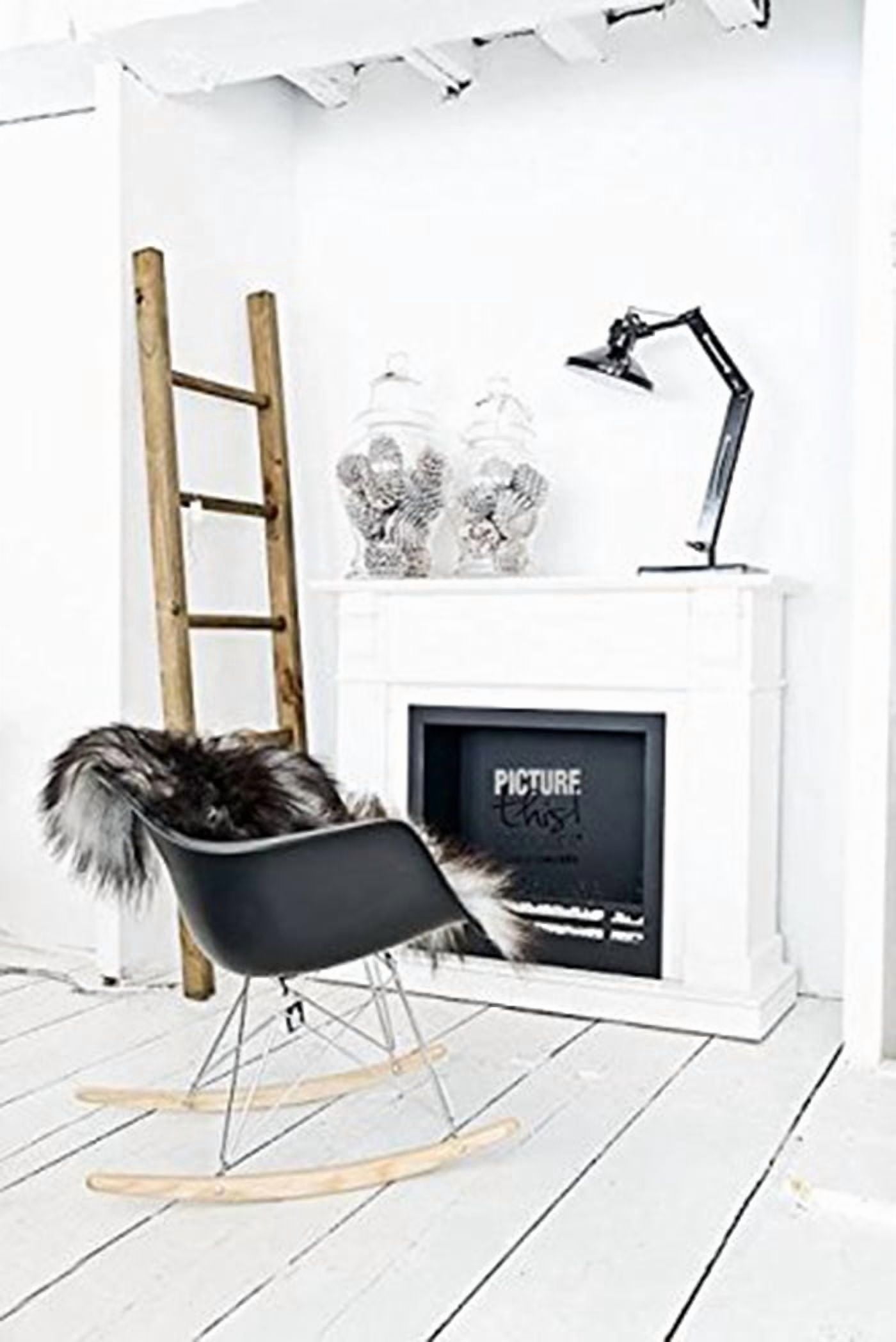 2xhome Black Mid Century Molded Shell Designer Plastic Rocking Chair Armchair Arm Chair Patio Lounge Garden Nursery Living Room Rocker Replica Decor DSW Chrome Eiffel, Set of 1, 1 piece