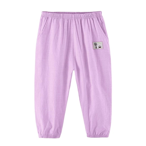 Toddler Girls Boys Cotton Linen Pants Elastic Basic Harem Pants Bloomers Joggers Boho Muslin Basic Gauze Bottoms Baby Clothes