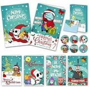 Christmas Cards - Set of 24 Christmas Cards Boxed with Envelopes and Stickers, 6 Assorted Designs Jack Sally Holiday Letter, 6 x 4 Inch Cute Xmas Nightmare Greeting Gift Letter Bulk Before$$Office