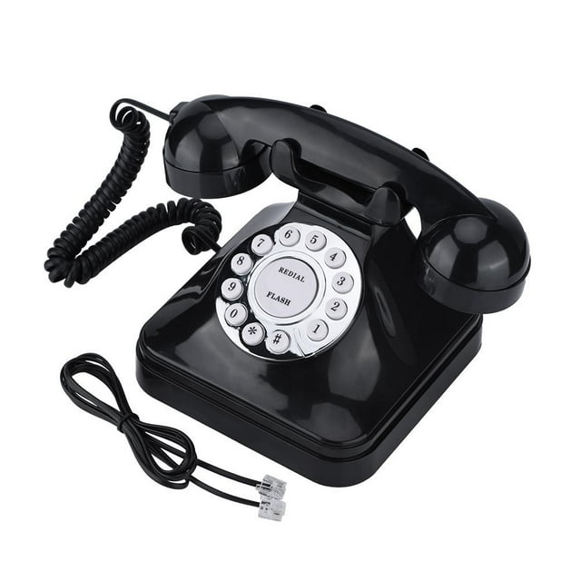 Ccdes Telephone, Retro Telephone,WX-3011 Vintage Black Multi Function Plastic Home Telephone Retro Wire Landline Phone