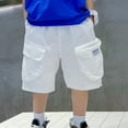 thumbnail image 3 of ZHOUCHANKIDS Boys Cargo Shorts School Jorts Shorts Summer Casual Baggy Pants Workwear Style Loose Fit Five Pocket Zipper Comfortable Elastic Waist Lightweight Breathable for Daily Wear, 3 of 4