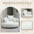 thumbnail image 4 of MOONMISS Chenille High Back Lazy Boy Sofa with Throw Pillows for Adults and Children, Indoor Outdoor, Beige, 4 of 5