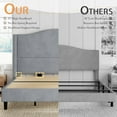 thumbnail image 4 of Merluxy 52.6" Full Bed Frame with Camelback Headboard,Velvet Upholstered,Light Grey, 4 of 7