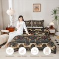 thumbnail image 3 of Castle Fairy Southwest Tribal Bear Queen Comforter Set 3 Pieces,Geometric Pine Comforter Sets Queen,Beige Maroon Green,Black Reversible,1 Comforter and 2 Pillowcases, 3 of 6