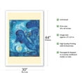 thumbnail image 2 of The Blue Rooster or The Dream Of The Village (Le Coq Bleu Ou Le Rêve Du Village) - From an Original Color Painting by Marc Chagall c.1958 - Fine Art Matte Paper Print (Unframed) 30x44in, 2 of 3