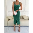 thumbnail image 6 of Slim-fit sexy knitted slip dress with slit, 6 of 8