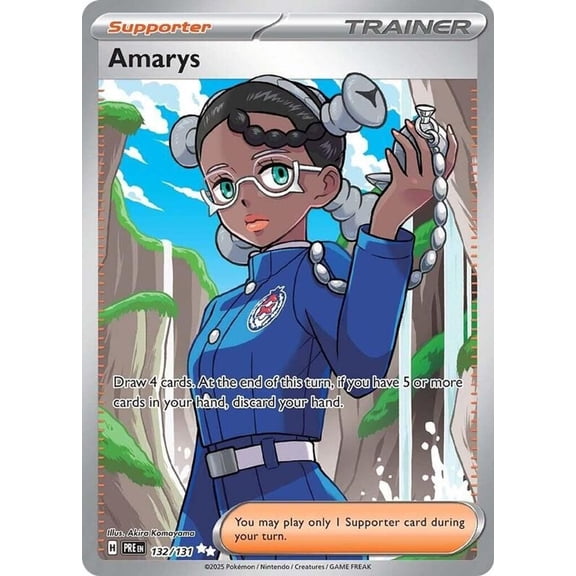 Collectible Pokemon Trading Card Game Prismatic Evolutions Amarys Holo Secret Rare SR FA #132/131 English