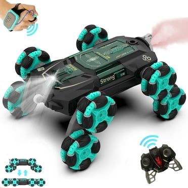Kivdit RC Cars for Kids,8WD Remote Control Car with Gesture Sensing,RC Stunt Car with Lights and Spray for Boys Girls,with 2 Batteries