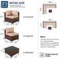 thumbnail image 3 of UDPATIO Patio Furniture Sets, Modular Rattan Outdoor Patio Sectional Furniture Sofa Set, Wicker Patio Conversation Set for Backyard, Deck w/Side Table, 7pc Brown/Khaki (Include Sofa Cover), 3 of 6