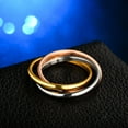 thumbnail image 4 of Stainless steel three ring ring, fashionable titanium steel ring for lovers, 4 of 5