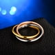 thumbnail image 4 of Anillo de tres anillos de acero inoxidable Dinheiro, anillo de acero de titanio apto para amantes., 4 of 5