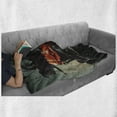 thumbnail image 6 of Fantasy Soft Flannel Fleece Blanket, Unusual Sinister Robotic Demon Character Futuristic Computer-Generated Cyber Print, Cozy Plush for Indoor and Outdoor Use, 70" x 90", Black Red, by Ambesonne, 6 of 6