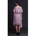 thumbnail image 3 of Bimba Butterfly Printed Womens Ruffle Front Cold Shoulder Swing Shift Dress-Large, 3 of 6