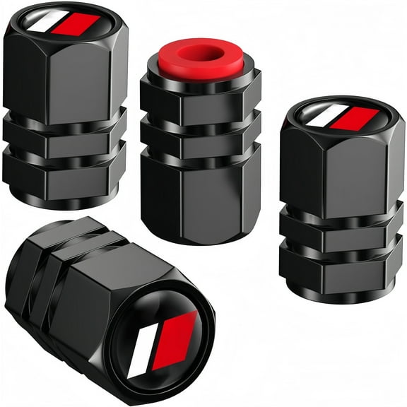 LEFEITE 4PCS Tire Valve Stem Caps, Black Metal, Corrosion Resistant, Universal for Toyota TRD