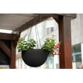 Keter Resin Rattan Set of 2 Round Hanging Planter Baskets for Indoor