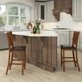 thumbnail image 2 of Costway 2-Piece 25.5" Bar Chair Set with Backrest Padded Seat Footrest Rubber Wood Frame, 2 of 8