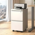 thumbnail image 4 of IKIMI 2 Drawer Mobile File Cabinet White Under Desk Vertical File Cabinet with Lock Metal Filing Cabinet on Wheels Office Rolling Storage Cabinets for Legal/Letter/A4 File Fully Assembled-White, 4 of 10