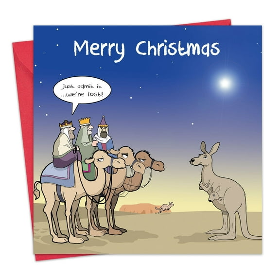 Twizler Funny Christmas Card - Three Wise Men - Happy Christmas Card - Xmas Card for Men or Women
