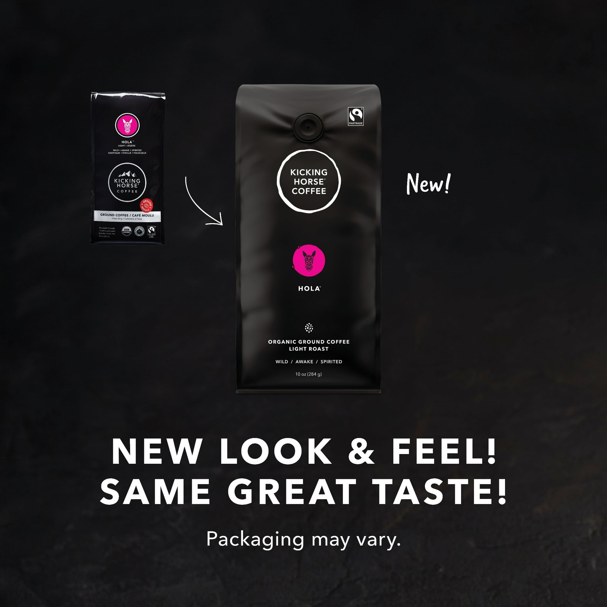 Pack of 6, Kicking Horse Hola Light Roast Ground Coffee, 10 oz