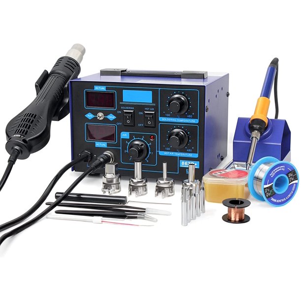 Noposion 2in1 862d+ SMD Soldering Iron Hot Air Soldering Station W