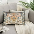 thumbnail image 3 of Persian Carpet Tribal Pattern Throw Pillow Cover Set of 2 Persian Ethnic Geometric Chaotic Pillow Case 12x20 Inch Decorative Men Women Boy Girl Room Cushion Cover for Home, 3 of 6