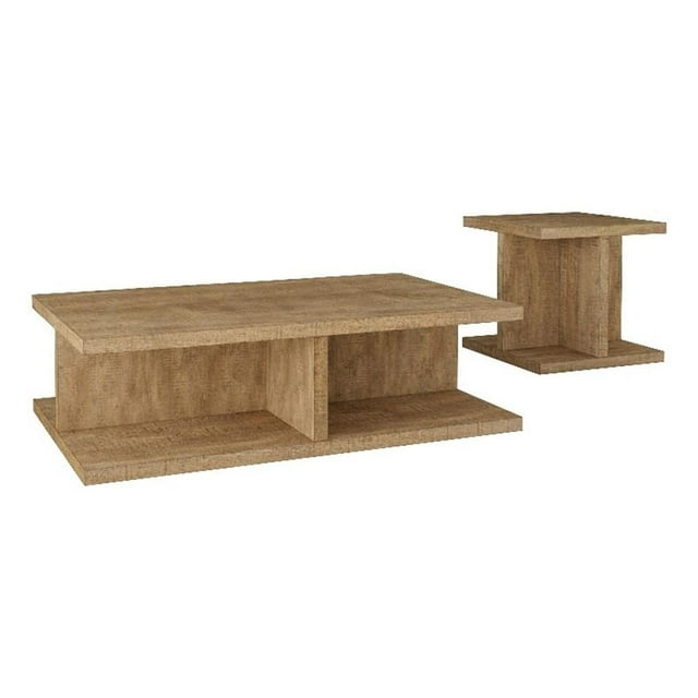 Cortona Ensemble 2 Pcs Table Basse et Bout de Canapé Mangue