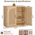 thumbnail image 2 of 2 Pcs Leyaoyao Accent Storage Cabinet with Rattan Doors, Small Sideboard Boho Buffet Kitchen Coffee Bar Cabinet for Dining Room, Natural Oak, 2 of 9