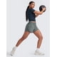 thumbnail image 5 of Shorts CRZ YOGA de Cintura Alta con Aberturas y Bolsillos Laterales Gris Salvia XL, 5 of 5