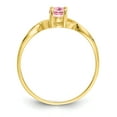 thumbnail image 2 of Primal Gold 10 Karat Yellow Gold Polished Geniune Pink Tourmaline Birthstone Ring, 2 of 7