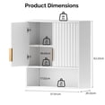 thumbnail image 6 of Ktaxon Fluted Bathroom Cabinet Wall Mount, Medicine Cabinet Storage Organizer with Single Door and Adjustable Shelves, White, 6 of 8