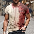 thumbnail image 4 of T-shirt Décontracté à Col Rond pour Hommes avec Imprimé Graphique d'Halloween, Manches Courtes, Grande Taille, pour Automne Hiver, 4 of 6
