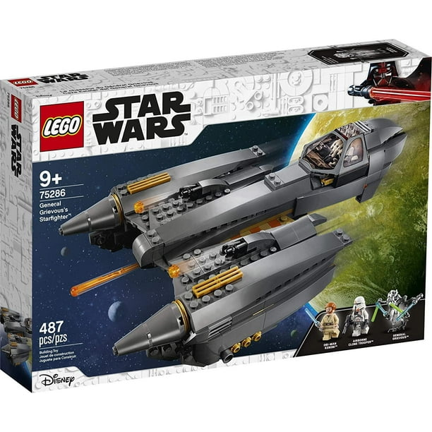 LEGO Star Wars: Revenge of The Sith General Grievous's Starfighter 75286  Spacecraft Set with General Grievous, OBI-Wan Kenobi and Airborne Clone  Trooper Minifigures (487 Pieces) 