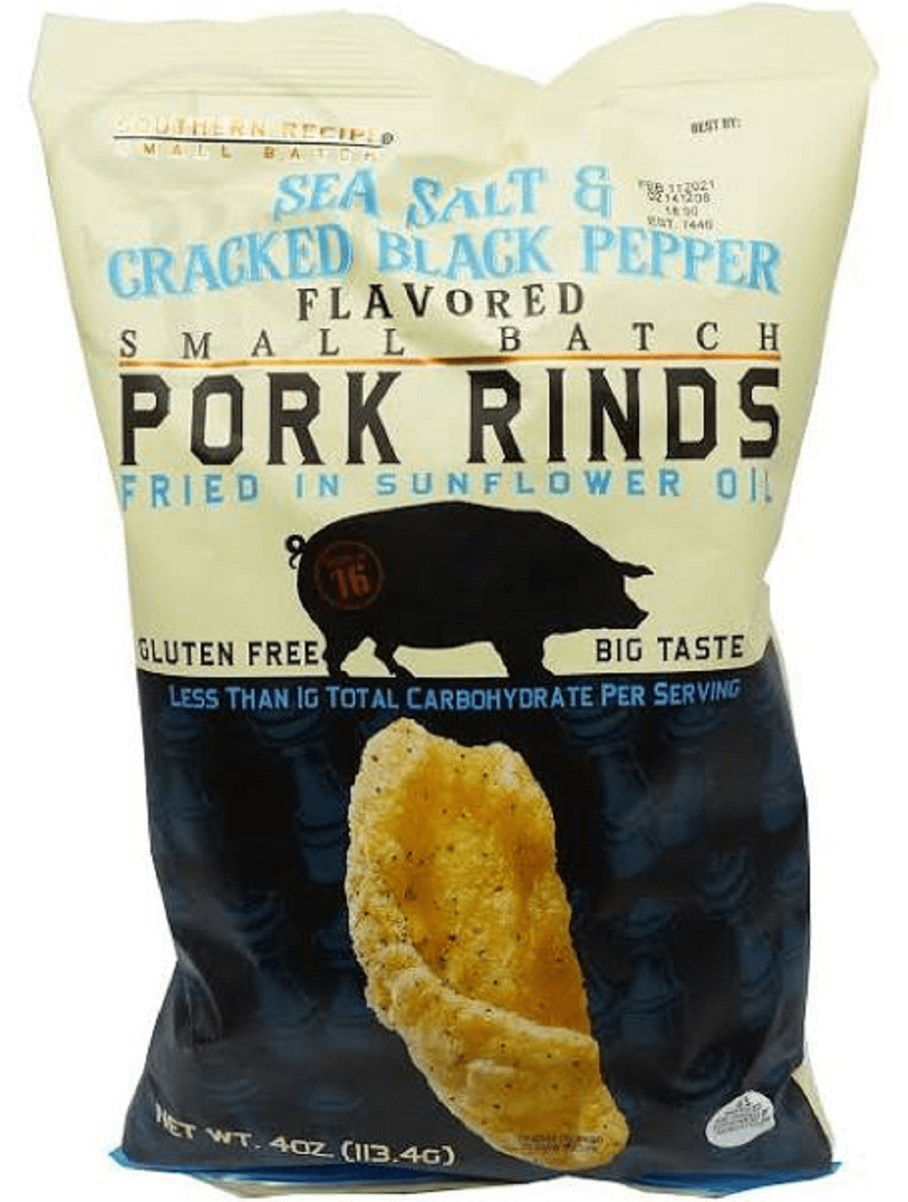 Southern Recipe Oven Baked Pork Rinds Cracked Black Pepper , 4oz (Pack