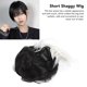 thumbnail image 4 of Peluca corta peluda ANGGREK unisex negra blanca para fiestas, 4 of 8