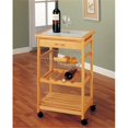 thumbnail image 1 of Neu Home 34131 Kitchen Cart with Basket Natural-Chrome, 1 of 5