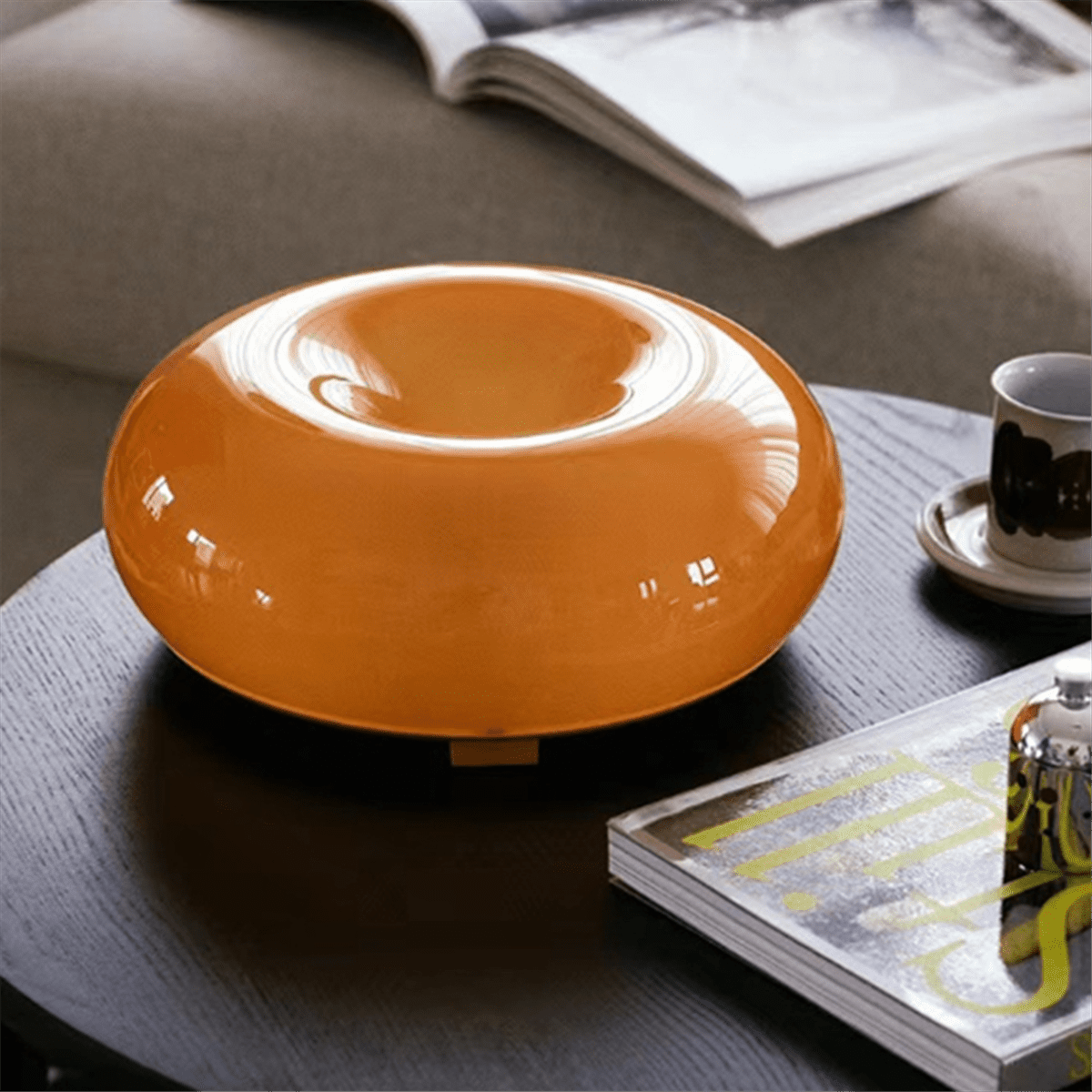 Orange Donut Lamp, Mid Century Modern Bedside Novel Art Deco Beautiful Table and Wall Decoration Lamp