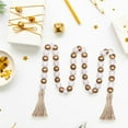 thumbnail image 6 of Homerr Wooden Beads Thanksgiving Wooden Bead Decorations Bead Garland Farmhouse Beads with Tassels Boho Beads Tiered Tray Vase Window Shelf Decorative Beads Home Decor, 6 of 8