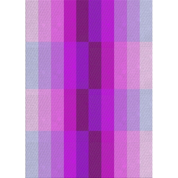 Ahgly Company Indoor Rectangle Patterned Violet Purple Novelty Area Rugs, 3' x 5'