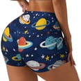 thumbnail image 2 of Vsdgher Planets and Stars print Workout Shorts for Women Seamless Soft Smooth Gym Yoga Scrunch Active Exercise Fitness Shorts, 2 of 8