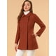 thumbnail image 4 of Abrigo Largo De Invierno Con Cuello Peter Pan Y Doble Botonadura Para Mujer Marrón S, 4 of 6
